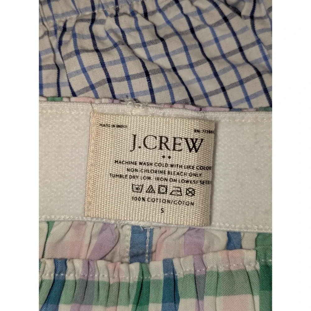 J. Crew Mens Set of 2 Plaid Boxer Shorts S 100%‎ Cotton Casual Loungewear NEW